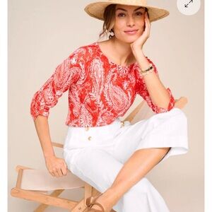 Nwt-lightweight paisley talbots sweater.  Size Large!